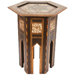 Moorish Style Hexagonal Mother-of-Pearl Inlaid Table