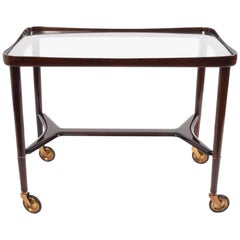 Italian Bar Cart Mahogany Ico Parisi for A. De Baggis , Italy 1950s