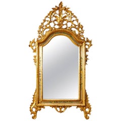 Italian Painted and Gilt Mirror in Wood and Plaster from 20th Century