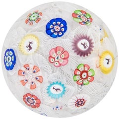 Antique Baccarat Scattered Paperweight on Muslin, 1848