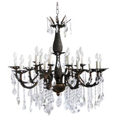 Early 20th Century Large Ornate Brass Chandelier with Twenty Lamps
