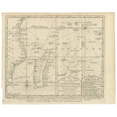 Mapa antiguo de la costa de Zanguebar y Madagascar "África" por J. van Schley