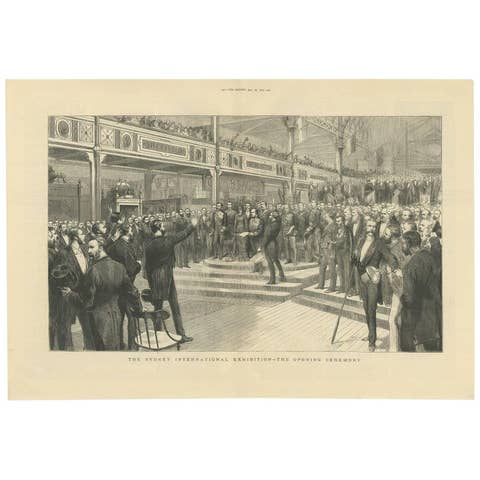 Antique Print of the Sydney International Exposition, 1879
