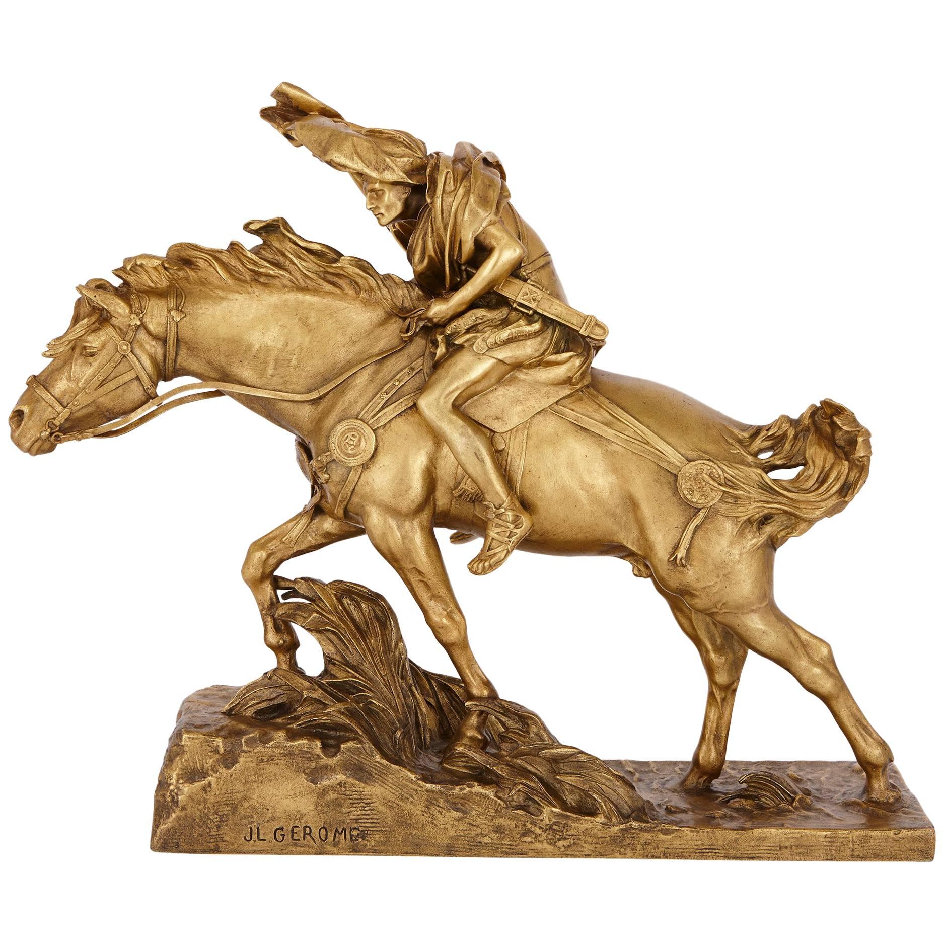 'Caesar Crossing the Rubicon', Gilt Bronze Group by Jean-Léon Gérôme