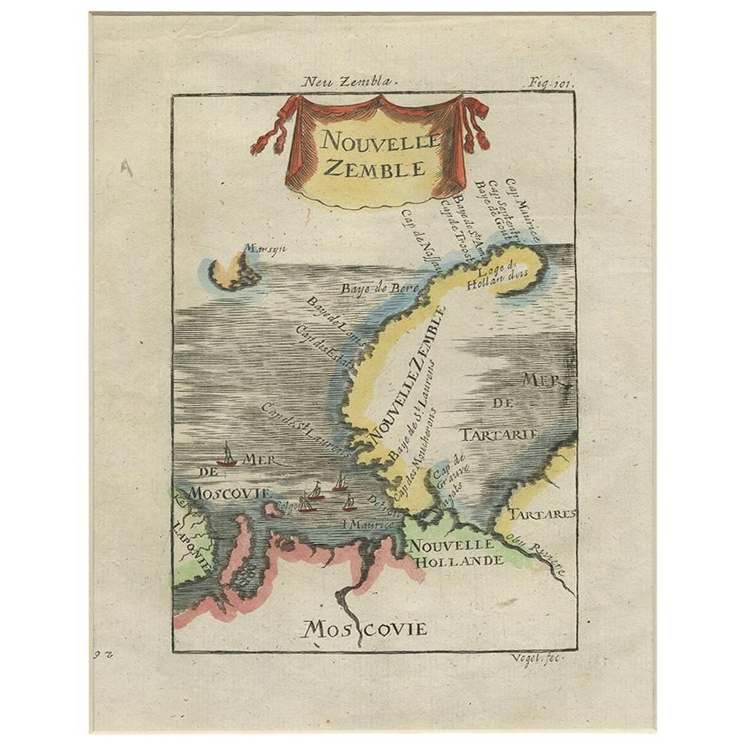Antique Map of Nova Zembla 'Russia' by A.M. Mallet, 1685