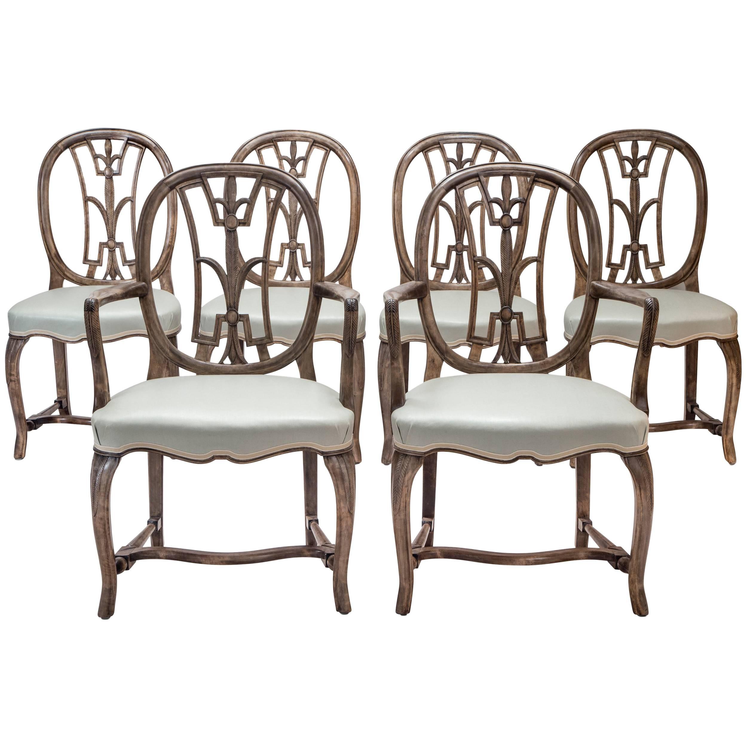 Axel-Einar Hjorth Set of Six Swedish Grace Chairs For Sale
