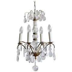 Antique Early 20th Century Louis XIV Style Chandelier Dressed in Crystal Pear Drops