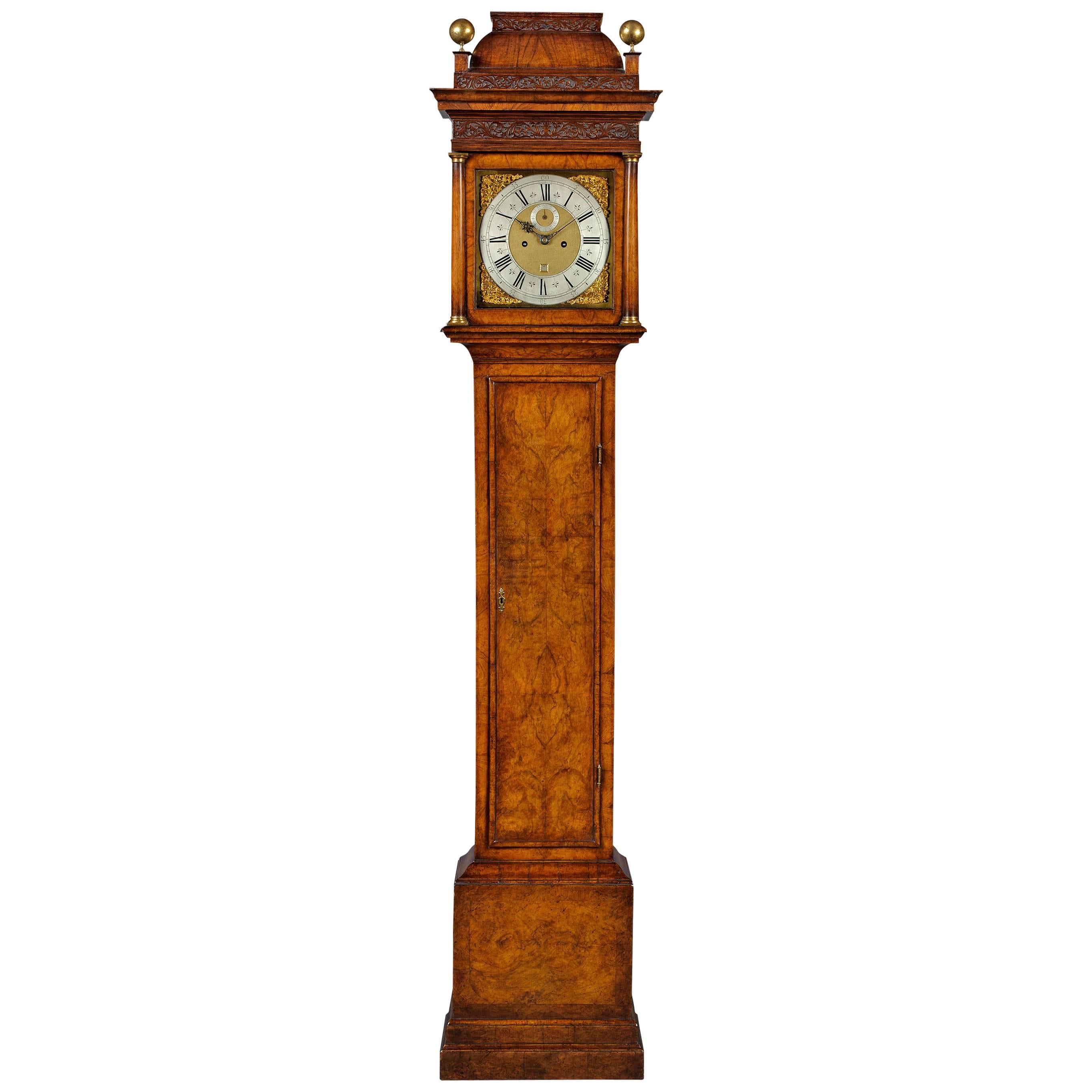Daniel Delander, London, an Early 18th Century Walnut Longcase Clock For Sale