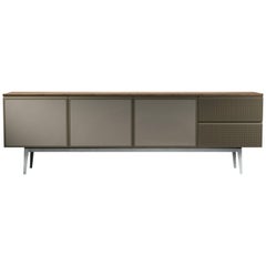 "Voltaire" Oak Veneered Top & Three Lacquered Doors Cabinet by Moroso for Diesel
