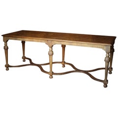 Antique 19th Century Italian Walnut Six-Legged Dining Table