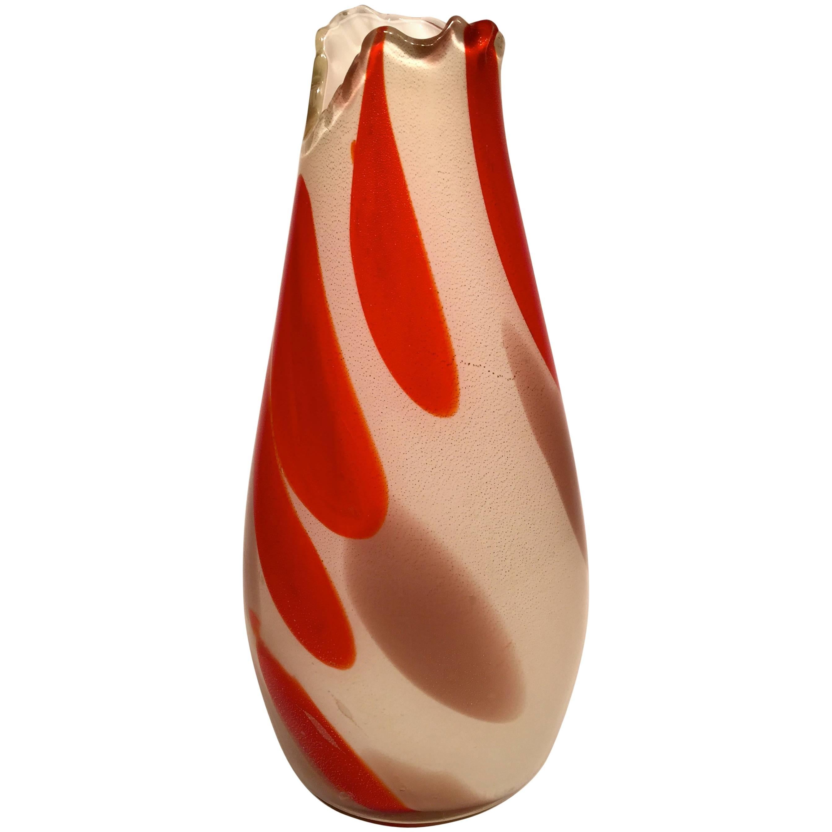 ARCHIMEDE SEGUSO Vase in Artistic Blown Glass of Murano, circa 1950 For Sale