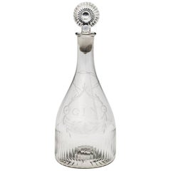 Antique Rare Georgian Gin Decanter Attributed to Cork & Co