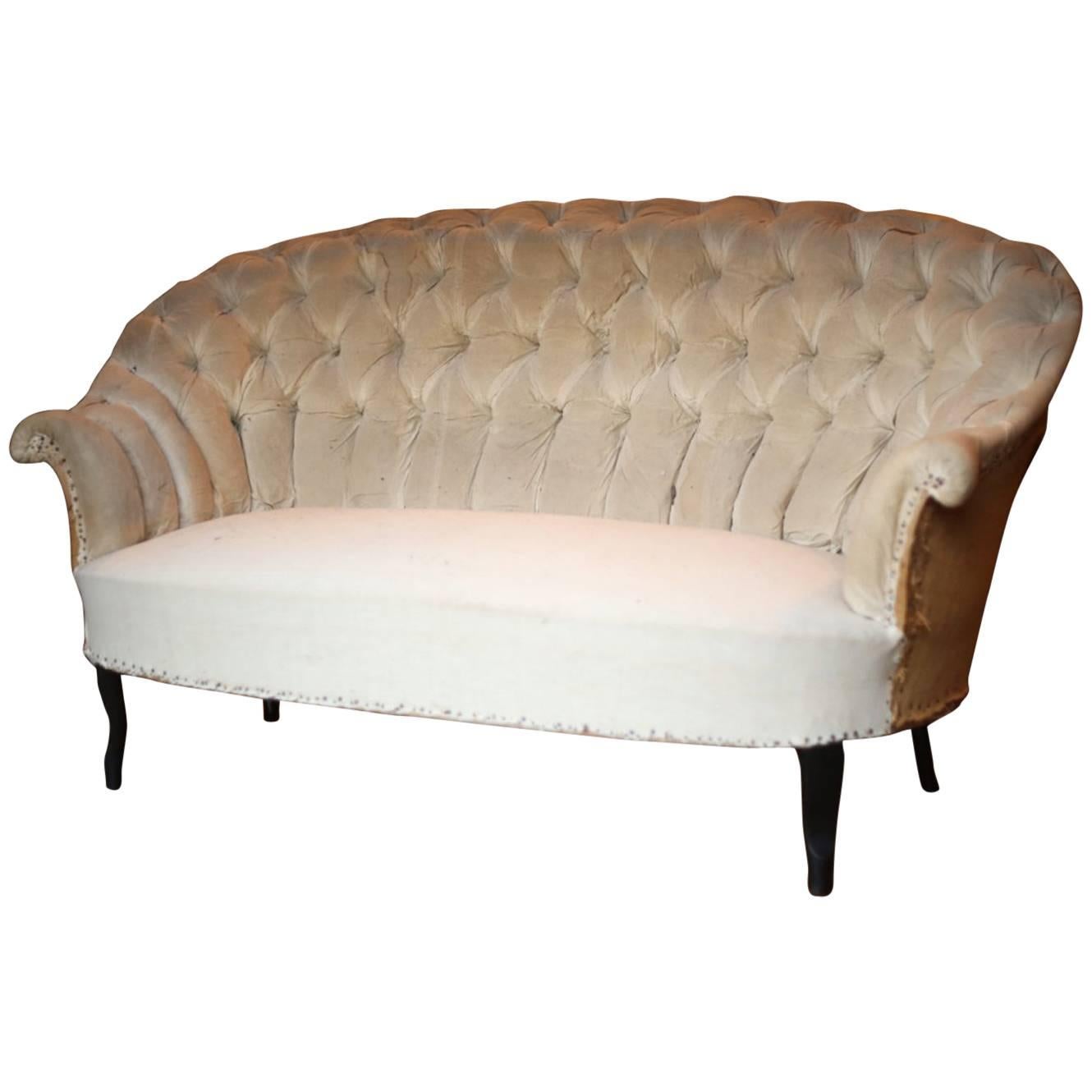Napoleon III Deep Buttoned Curved Back Sofa