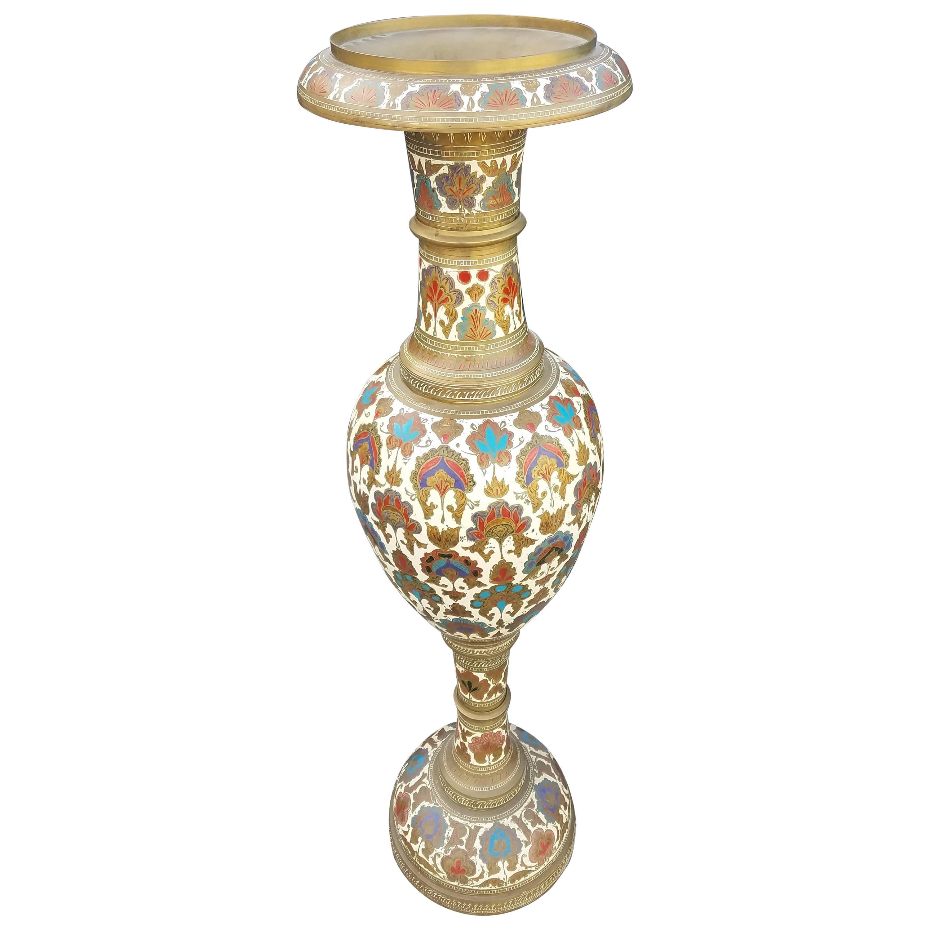 Oversize Indian Brass Vase For Sale