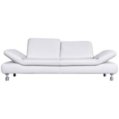 Koinor Rivoli Designer Three-Seat sofa in White Crème Leather Function Modern