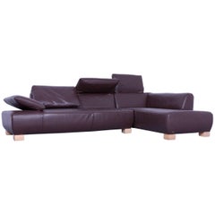Koinor Volare Designer Corner Sofa in Brown Mocca Leather Function Modern
