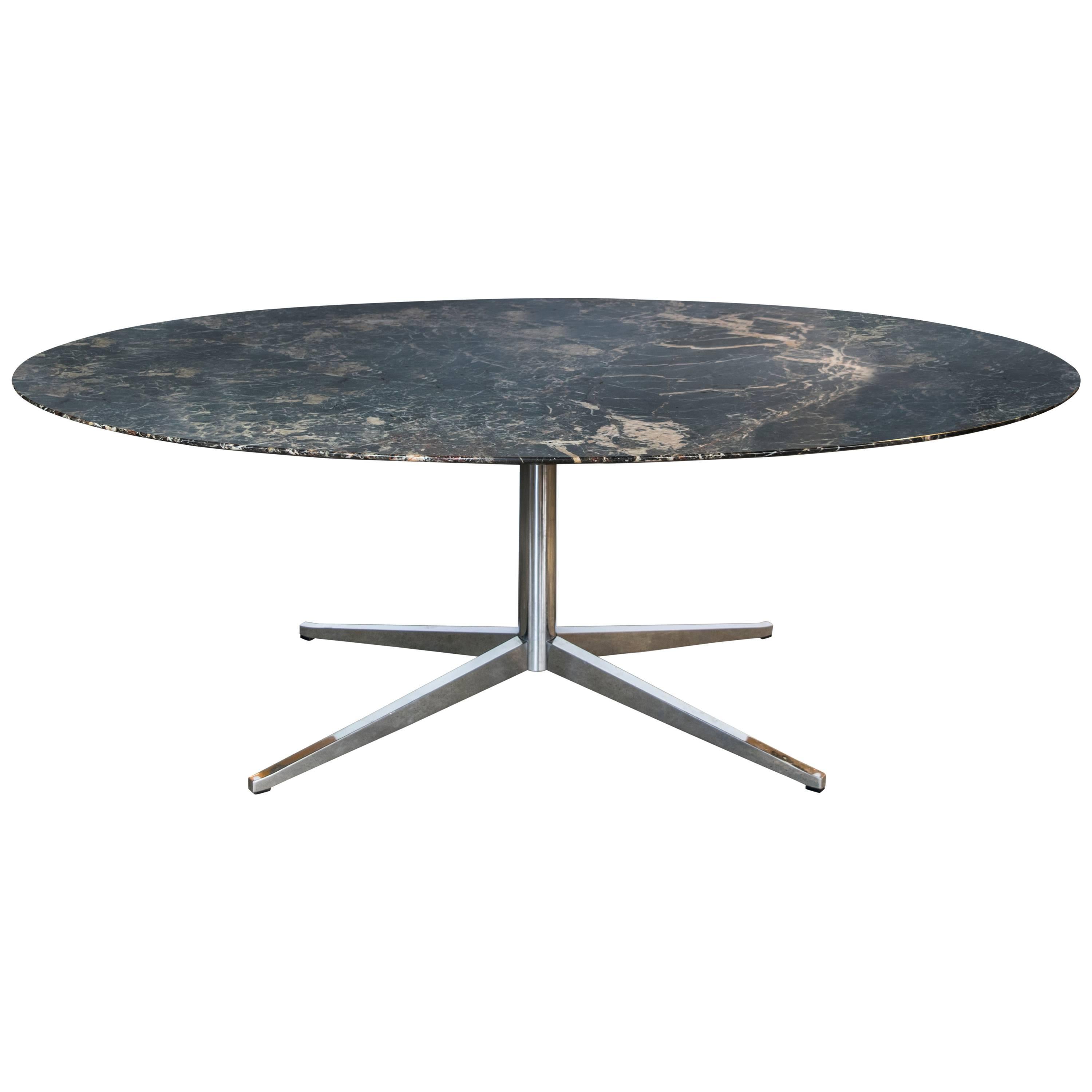 Florence Knoll Dining Table or Desk with Marble Top For Sale