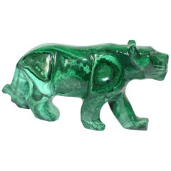 Natural Malachite Panther Sculpture