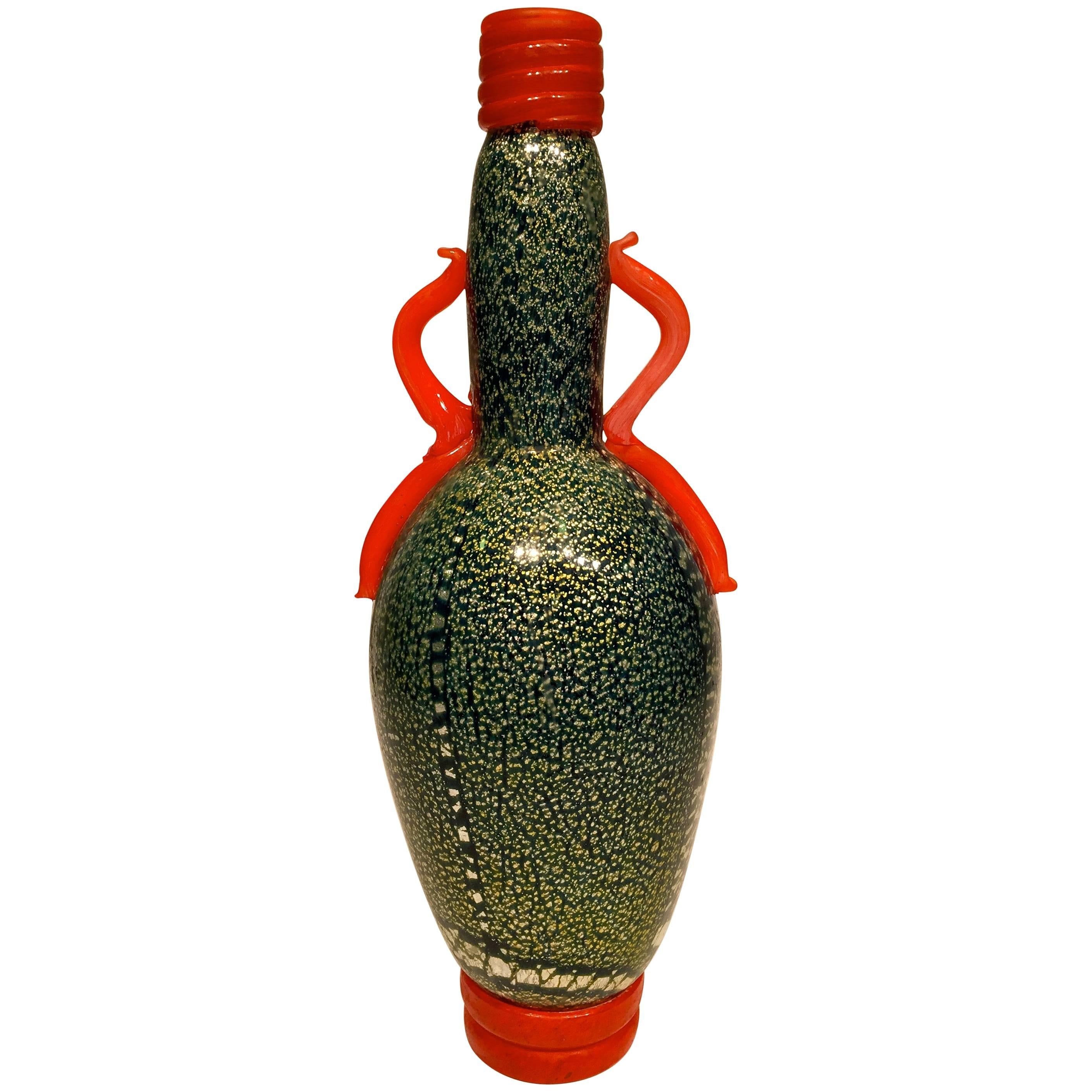 VENINI Murano Glass Vase Designed by Napoleone Martinuzzi For Sale