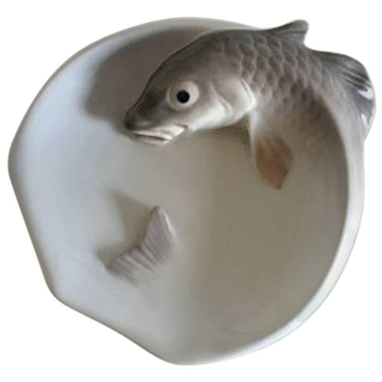 Royal Copenhagen Bowl with Fish #619 For Sale