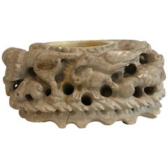 Late 19th Century Carved Stone Bowl Found in Italy