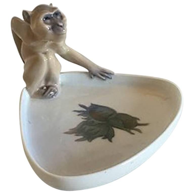 Royal Copenhagen Art Nouveau Monkey Dish #692 For Sale