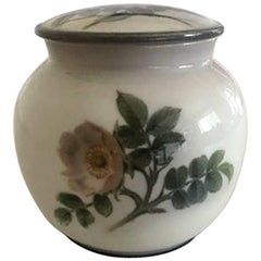 Bing & Grondahl Lidded Vase No. 367/445 with Rose Motif by Clara Nielsen