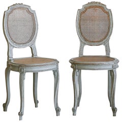 19th Century Vintage Cane Back Side Chairs