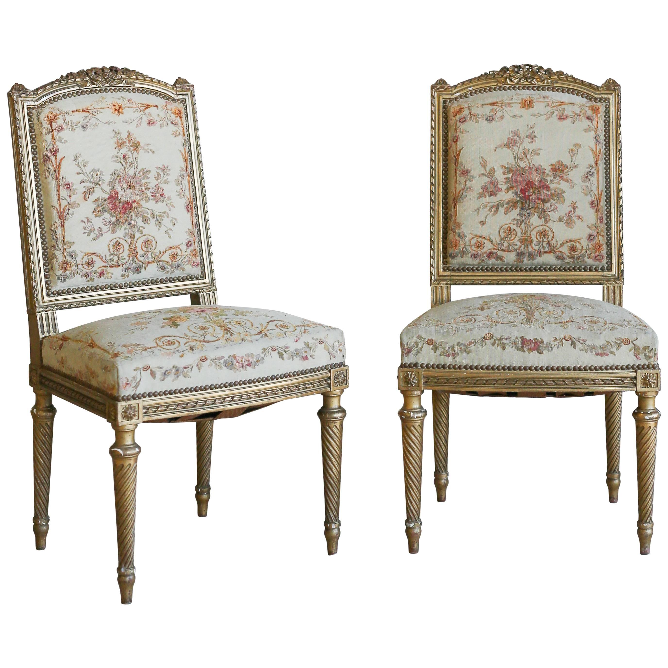 19th Century Vintage Louis XVI Side Chairs