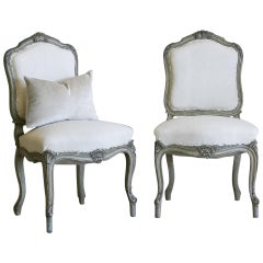 Late 19th Century Antique Side Chairs in Duck Egg