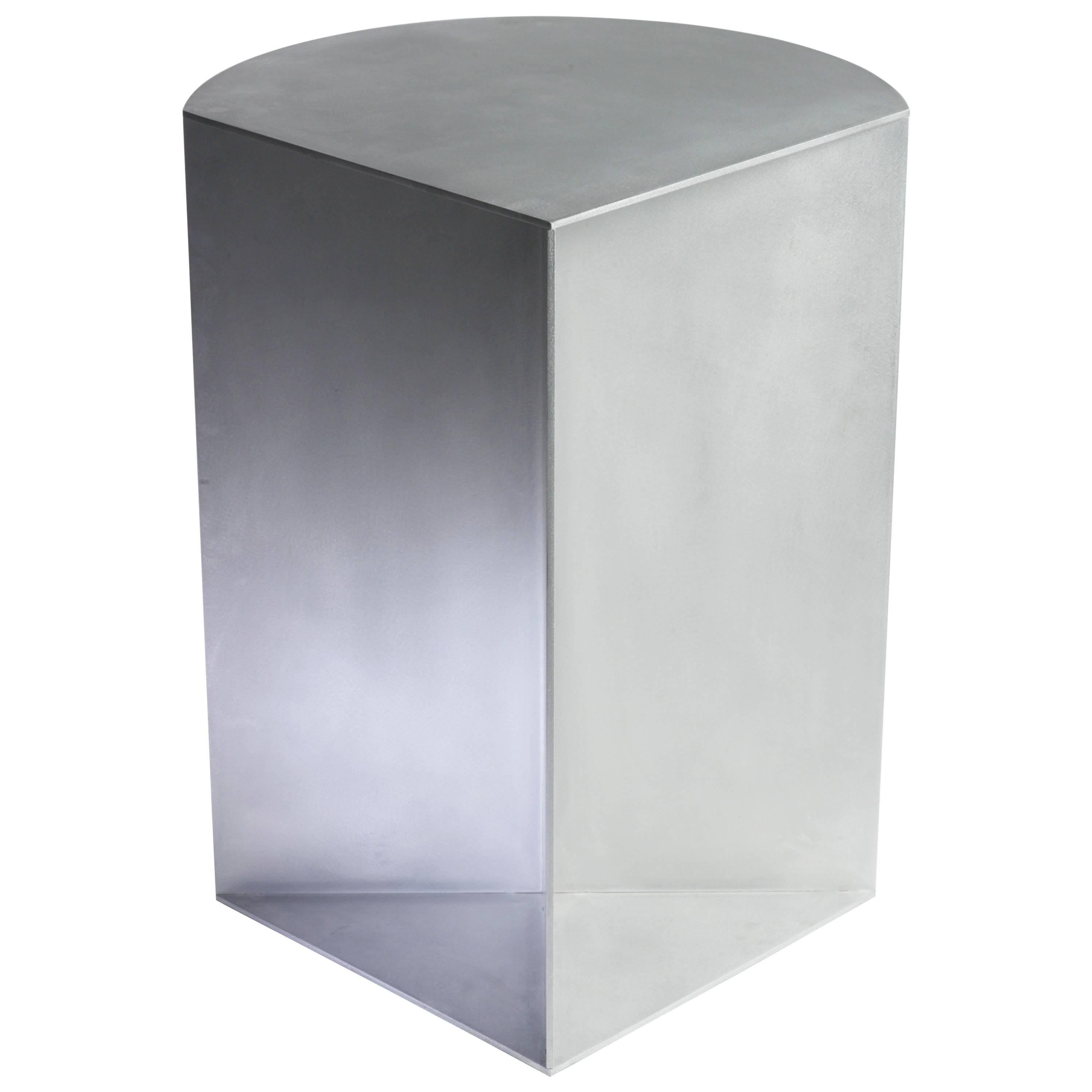 Infield Pedestal in Waxed and Polished Aluminum Plate by Jonathan Nesci For Sale