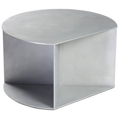 Big D Coffee Table in Waxed and Polished Aluminium Plate by Jonathan Nesci