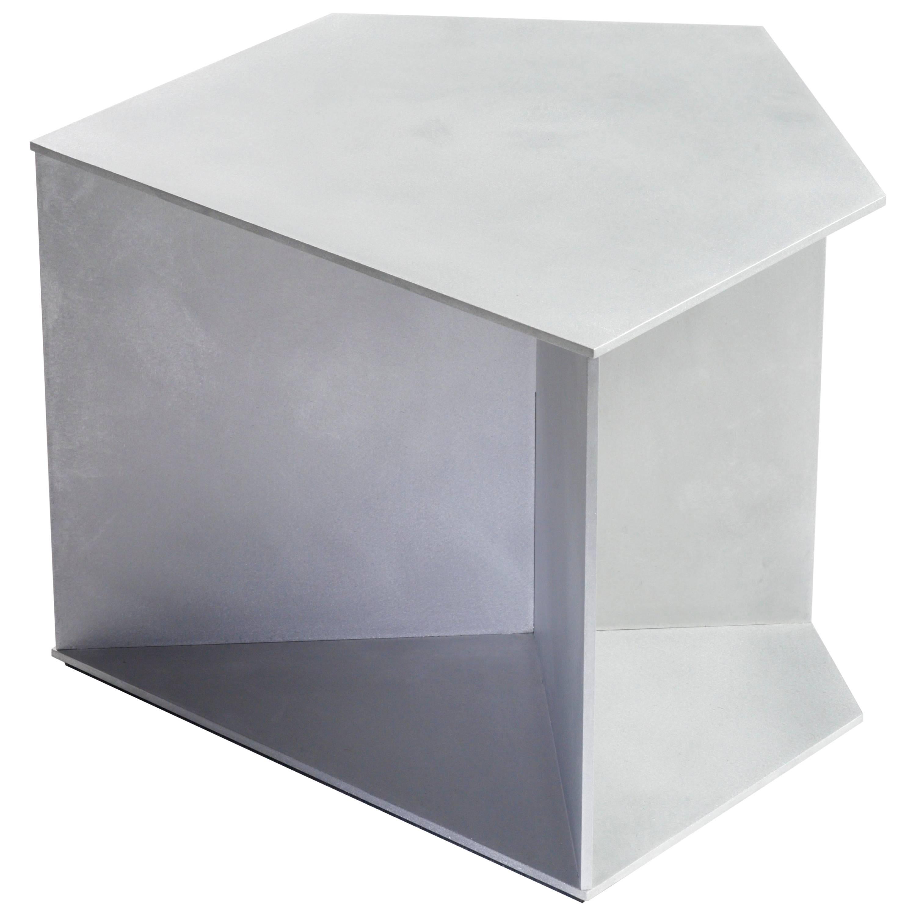 Home Plate Table in Waxed and Polished Aluminium Plate by Jonathan Nesci