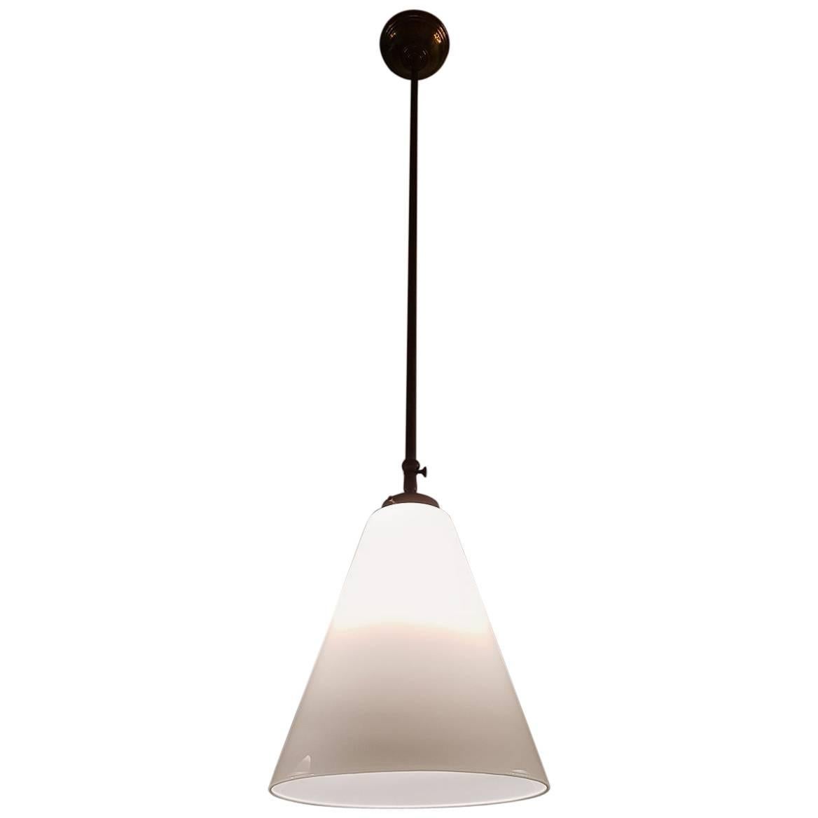 Vintage Pendant with Cone Shaped Glass Hood