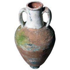 Antique Large and Decorative Italian Painted Terracotta Amphora Jar, circa 1900-1925