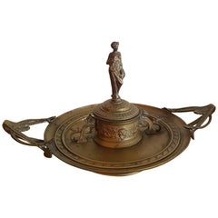 Late 19th Century French Bronze Inkwell
