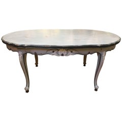 Lovely Louis XV Style Painted Oval Dining Table with Leaves