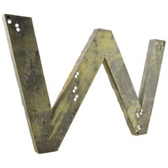 Huge Vintage Zinc Letter 'W' or 'M'