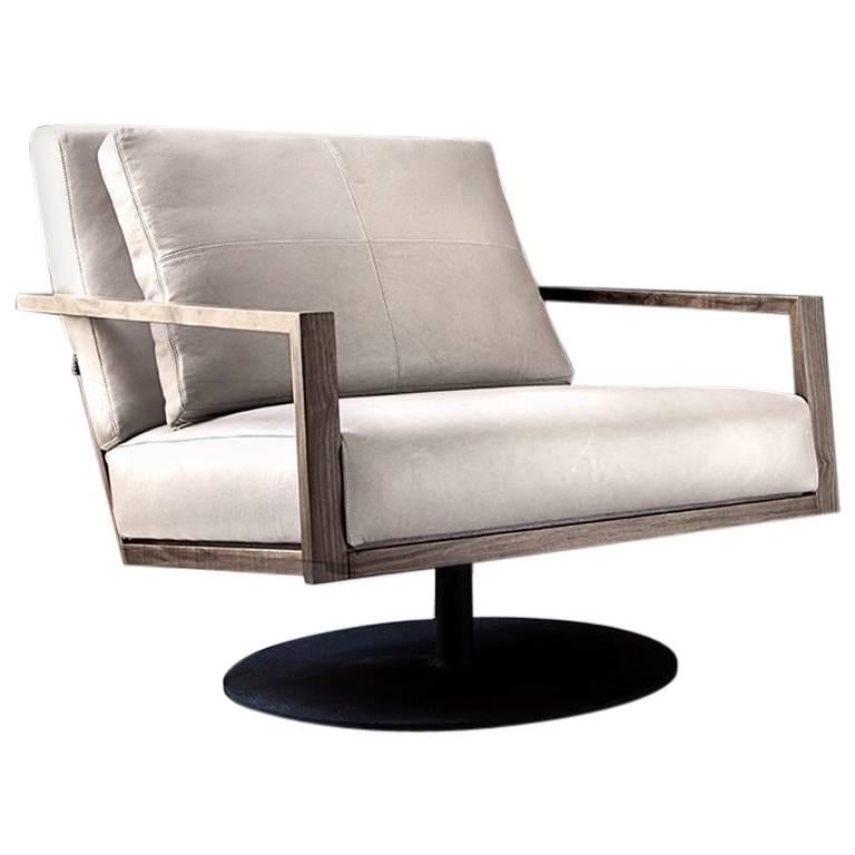 Contemporary STM Full Arm Swivel Base Armchair For Sale