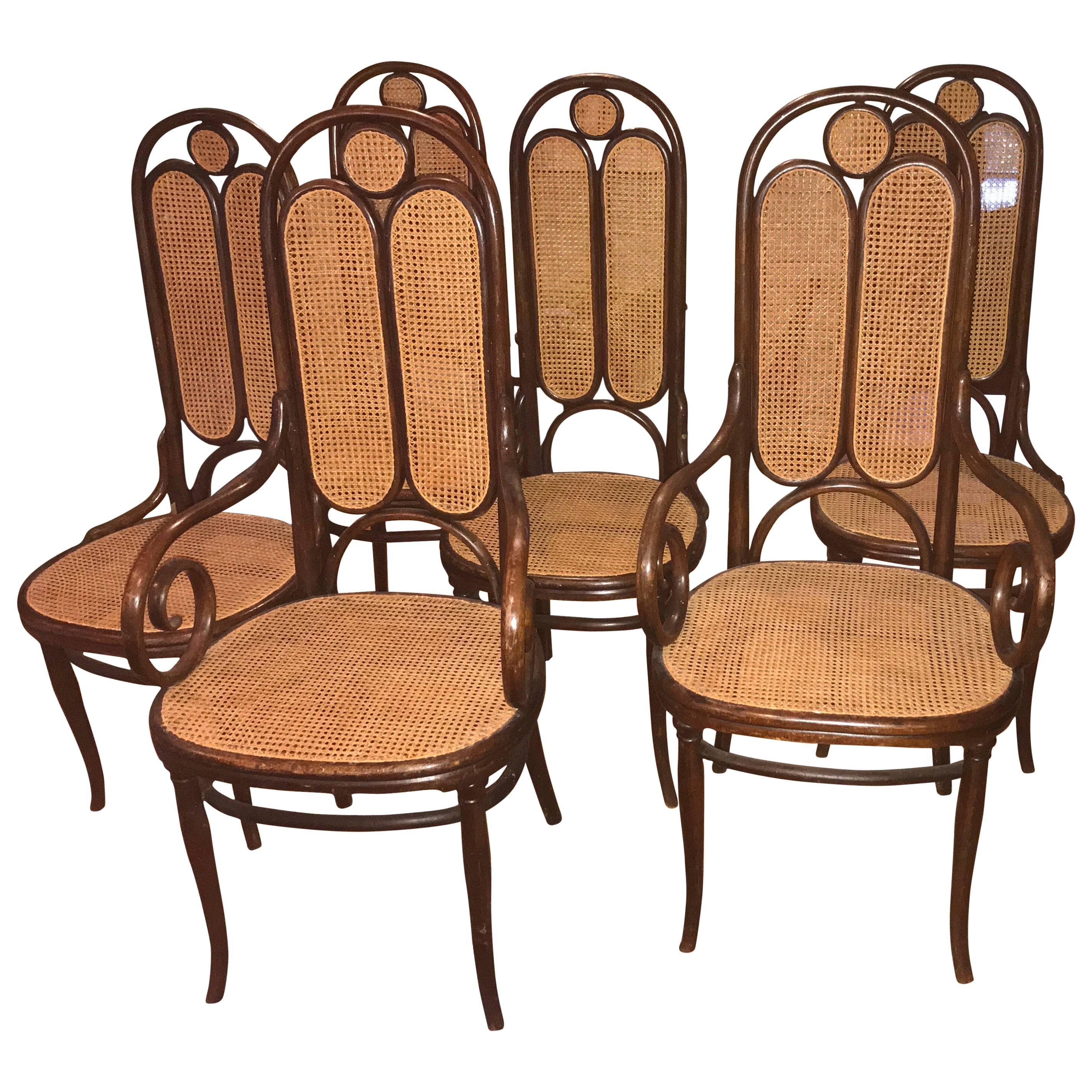Thonet nr 16 '4+2' Christal Palace 1870 Signed First Label Stamped New Caning For Sale