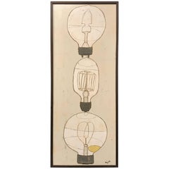 Christopher Myott Modernist Oil Painting, Lightbulbs
