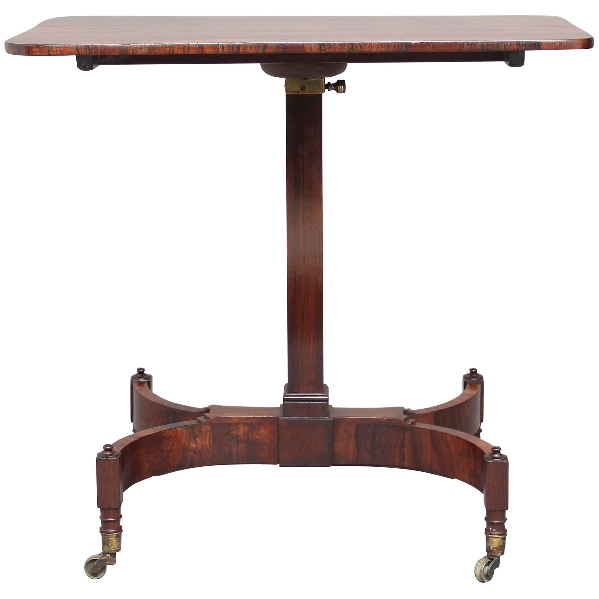 19th Century Rosewood Adjustable Table