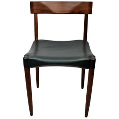 Danish Midcentury Rosewood Chair by Anders Jensen, Green Leather Upholstery