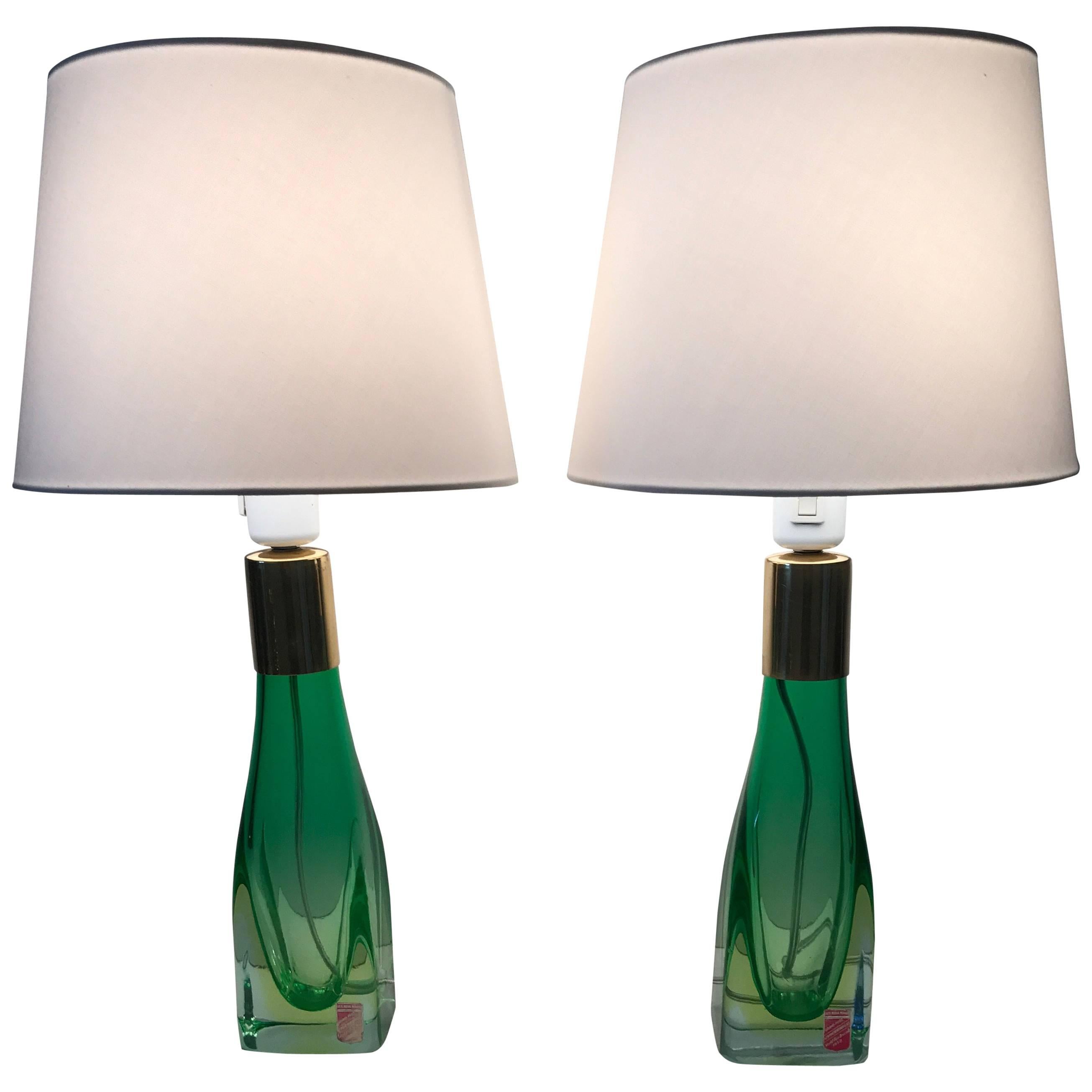 Pair of Italian Venetian Murano Art Glass Table Lamps 1958 Arte Nuova, Murano