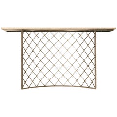 Custom Steel and Brass Console Table in Any Dimension from Old Plank Collection