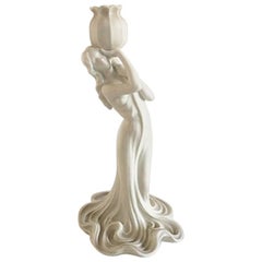 Bing & Grondahl Art Nouveau Lamp Formed as a Young Girl #2/1525