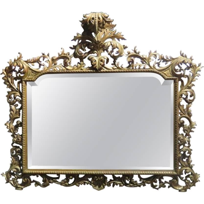 Large Florentine Italian Carved Mirror
