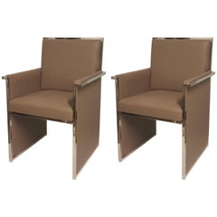 Rare Pair of Milo Baughman Chrome Side Chairs
