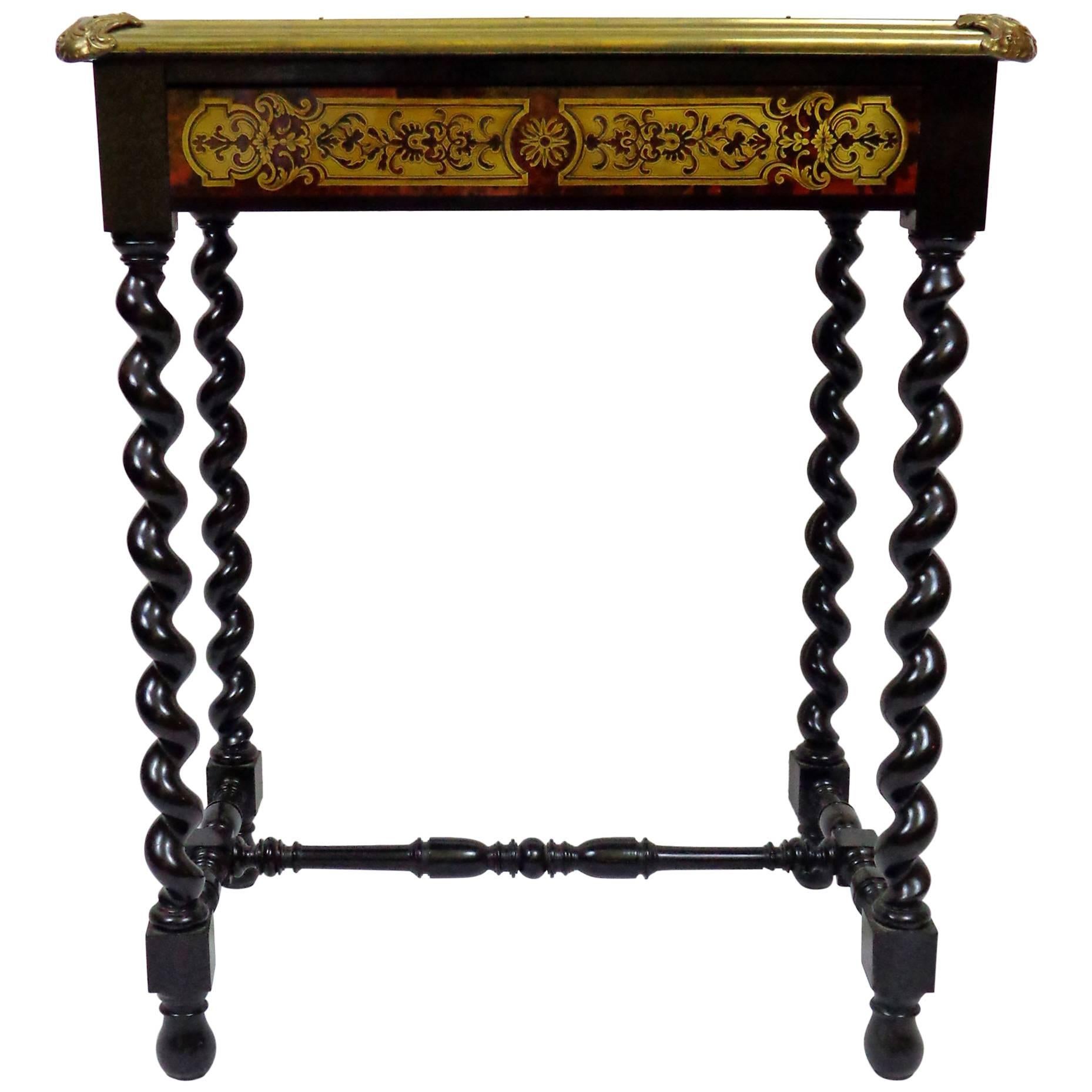 19th Century French Ebonized and Gilt Side Table