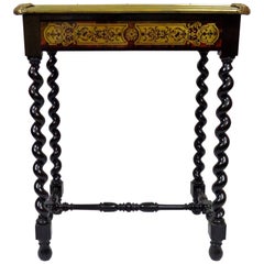 19th Century French Ebonized and Gilt Side Table